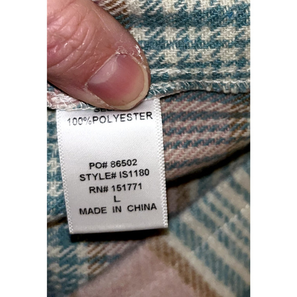 LeLis Pink Blue Cream Plaid Mini Skirt Side Zip Front Pockets Size Large NWT - Picture 7 of 9